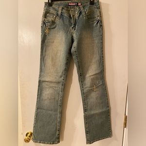 Used Bubble Gum distressed jeans